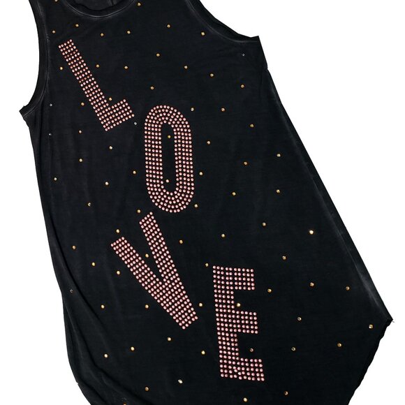 LOVE Women's Vintage Black Tunic Tank - Picture 1 of 6